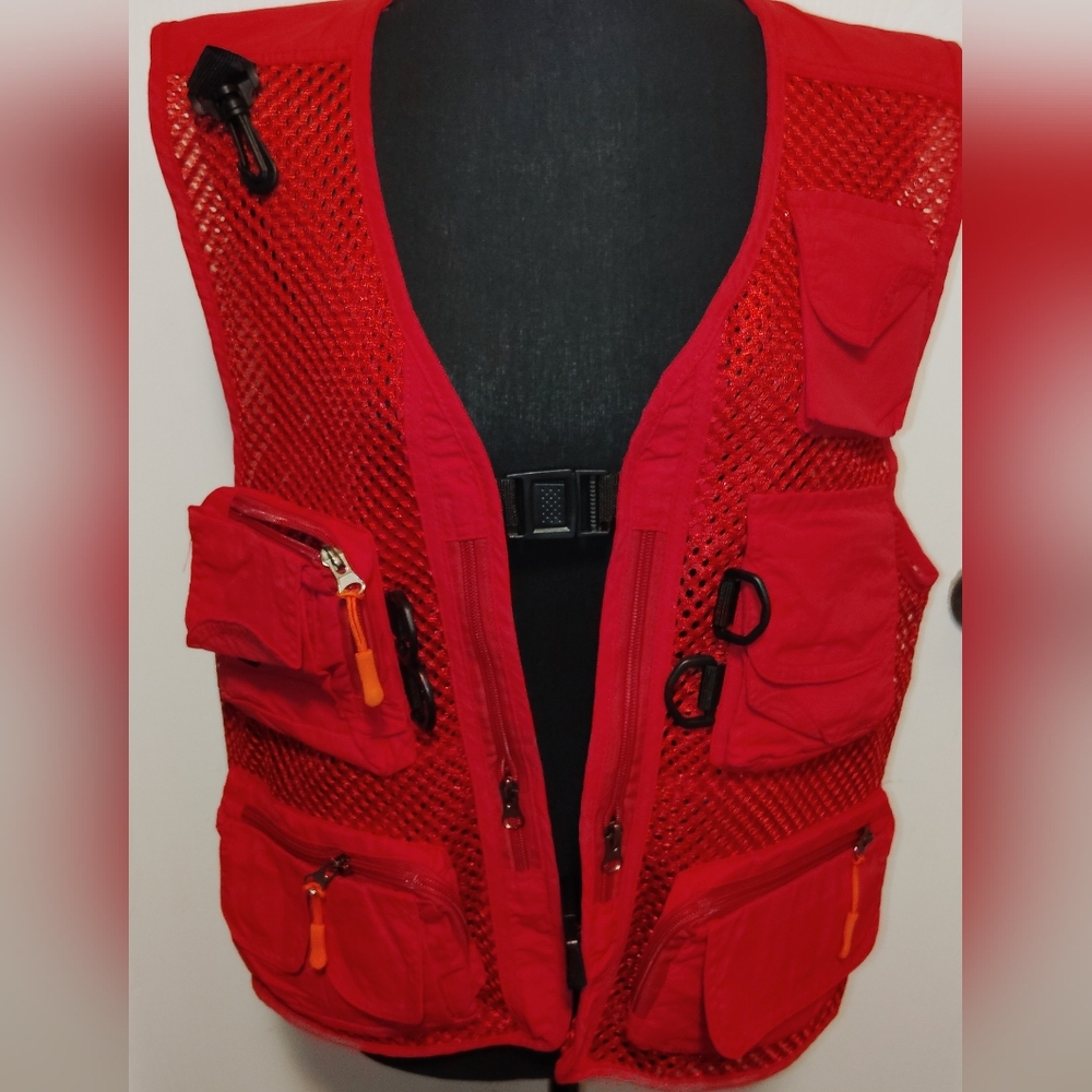 Men's Red Fishing Vest